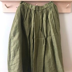 COPY - Pyne & Smith Skirt No.11 in Sage Green Linen